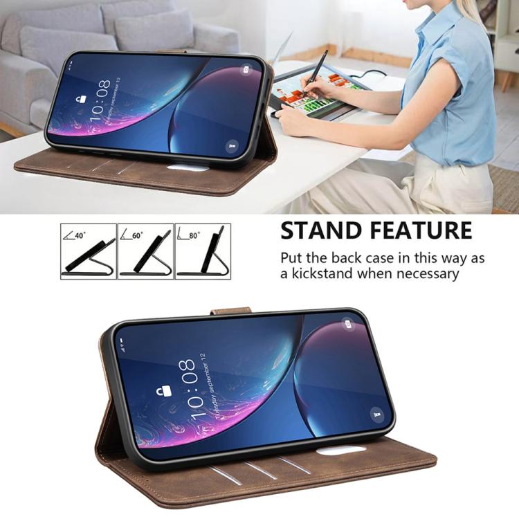 For Motorola Edge 50 Pro Solid Color Calfskin Texture RFID Vegan Leather Phone Case