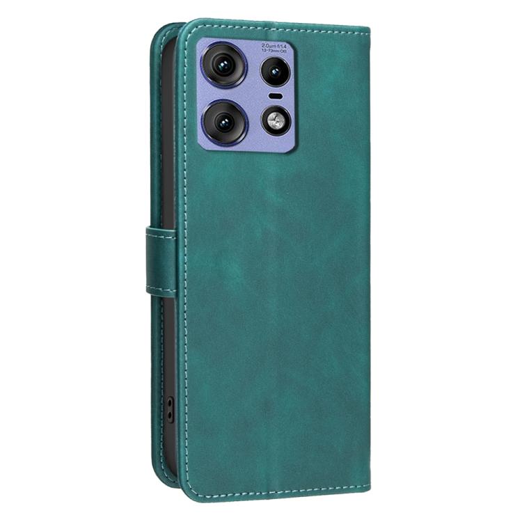 For Motorola Edge 50 Pro Solid Color Calfskin Texture RFID Vegan Leather Phone Case
