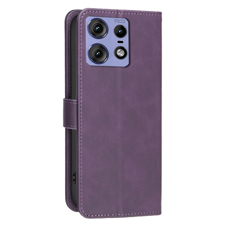 For Motorola Edge 50 Pro Solid Color Calfskin Texture RFID Vegan Leather Phone Case