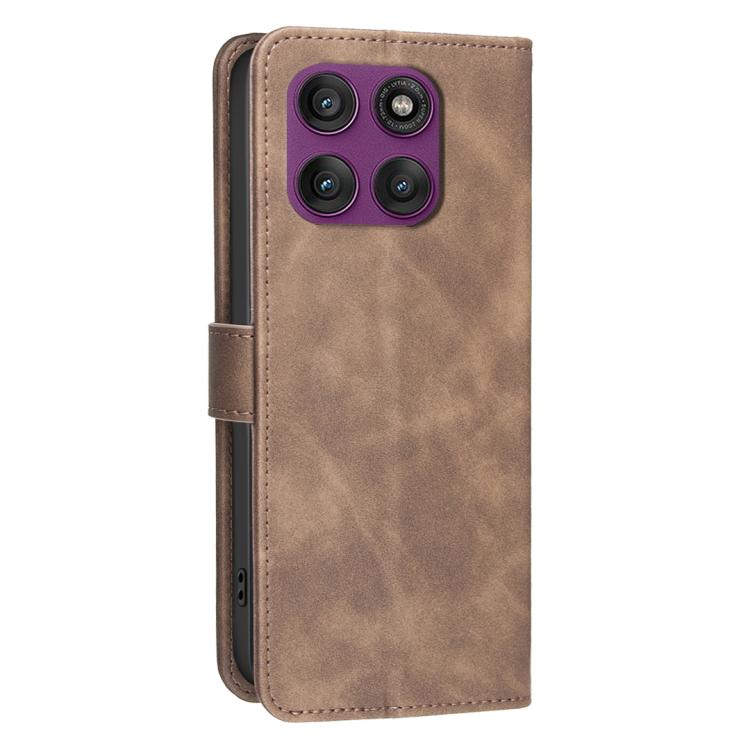For Motorola Edge 60 Pro Solid Color Calfskin Texture RFID Vegan Leather Phone Case