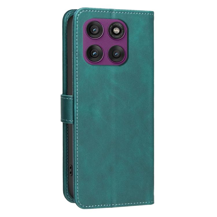 For Motorola Edge 60 Pro Solid Color Calfskin Texture RFID Vegan Leather Phone Case