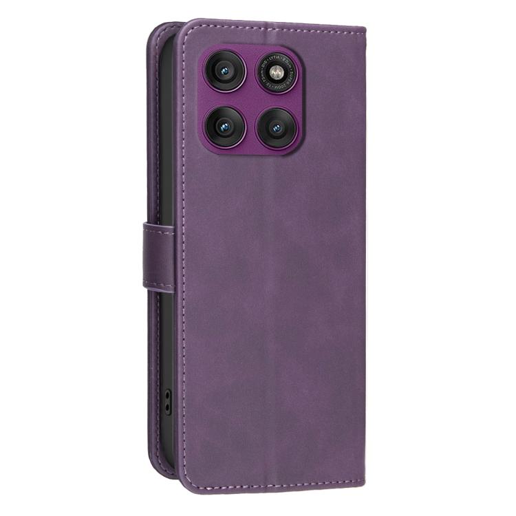 For Motorola Edge 60 Pro Solid Color Calfskin Texture RFID Vegan Leather Phone Case