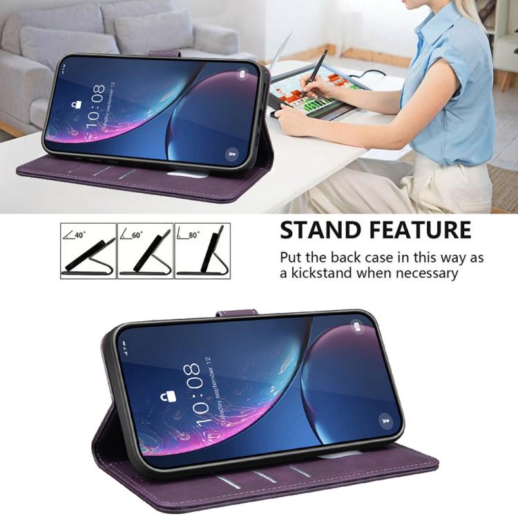 For Motorola Edge 60 Pro Solid Color Calfskin Texture RFID Vegan Leather Phone Case