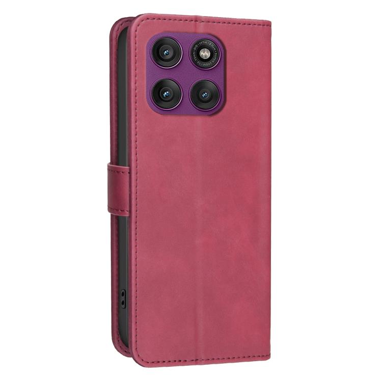 For Motorola Edge 60 Pro Solid Color Calfskin Texture RFID Vegan Leather Phone Case