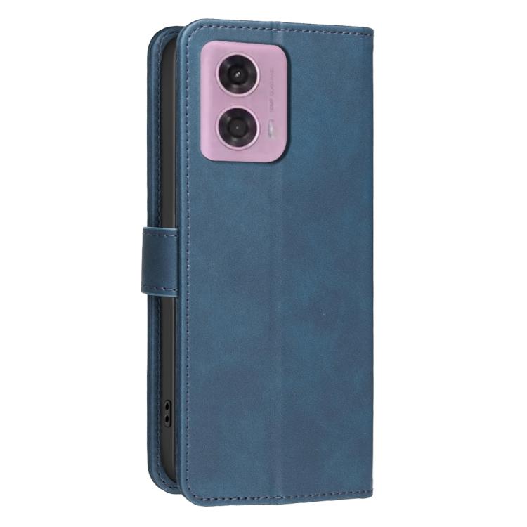 For Motorola Moto G04 / G24 / E14 Solid Color Calfskin Texture RFID Vegan Leather Phone Case