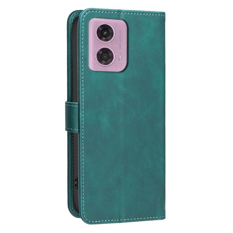 For Motorola Moto G04 / G24 / E14 Solid Color Calfskin Texture RFID Vegan Leather Phone Case