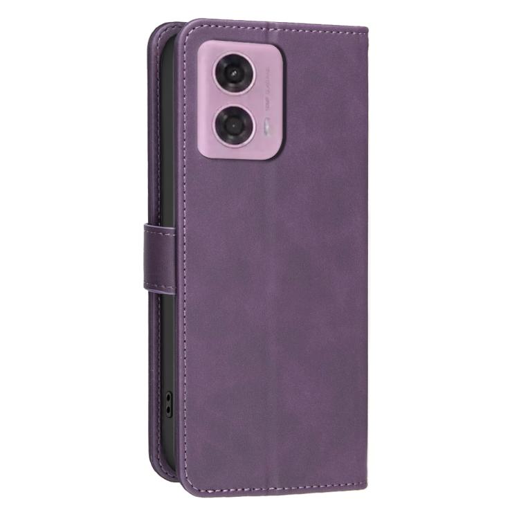 For Motorola Moto G04 / G24 / E14 Solid Color Calfskin Texture RFID Vegan Leather Phone Case