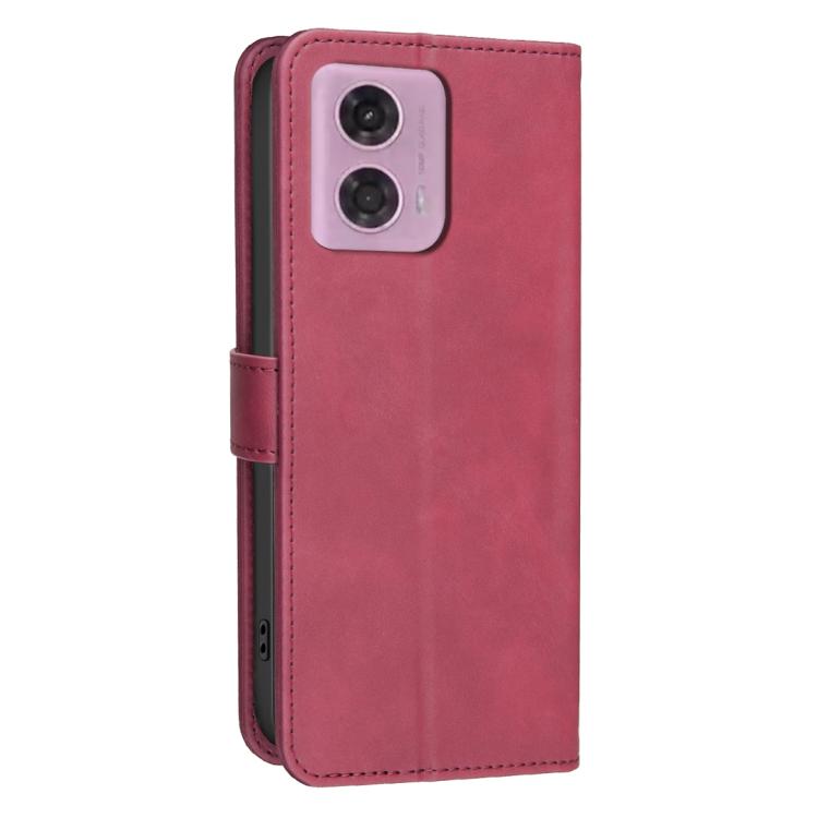For Motorola Moto G04 / G24 / E14 Solid Color Calfskin Texture RFID Vegan Leather Phone Case
