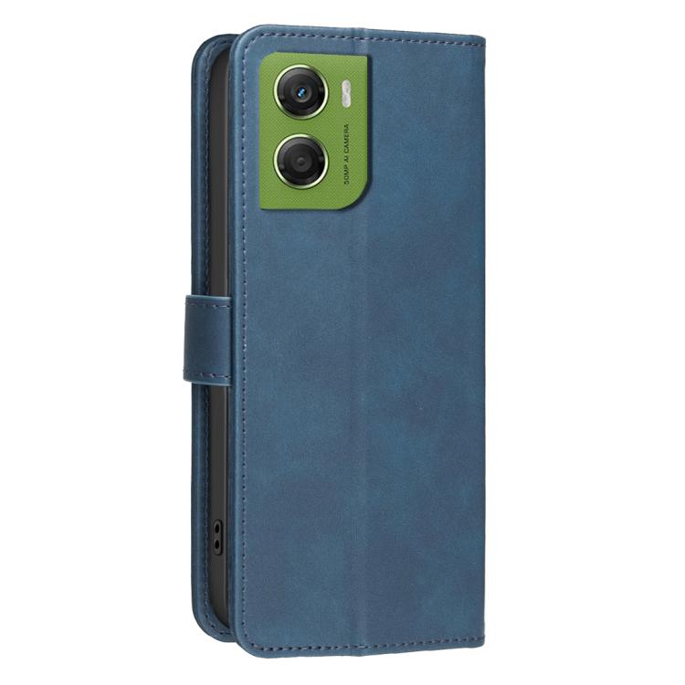For Motorola Moto G06 4G Solid Color Calfskin Texture RFID Vegan Leather Phone Case