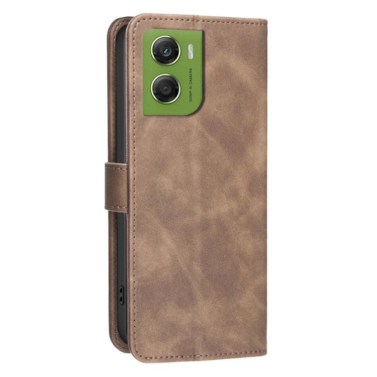 For Motorola Moto G06 4G Solid Color Calfskin Texture RFID Vegan Leather Phone Case