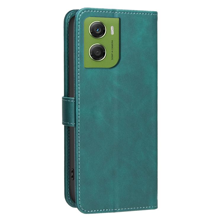 For Motorola Moto G06 4G Solid Color Calfskin Texture RFID Vegan Leather Phone Case