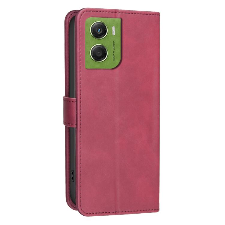 For Motorola Moto G06 4G Solid Color Calfskin Texture RFID Vegan Leather Phone Case