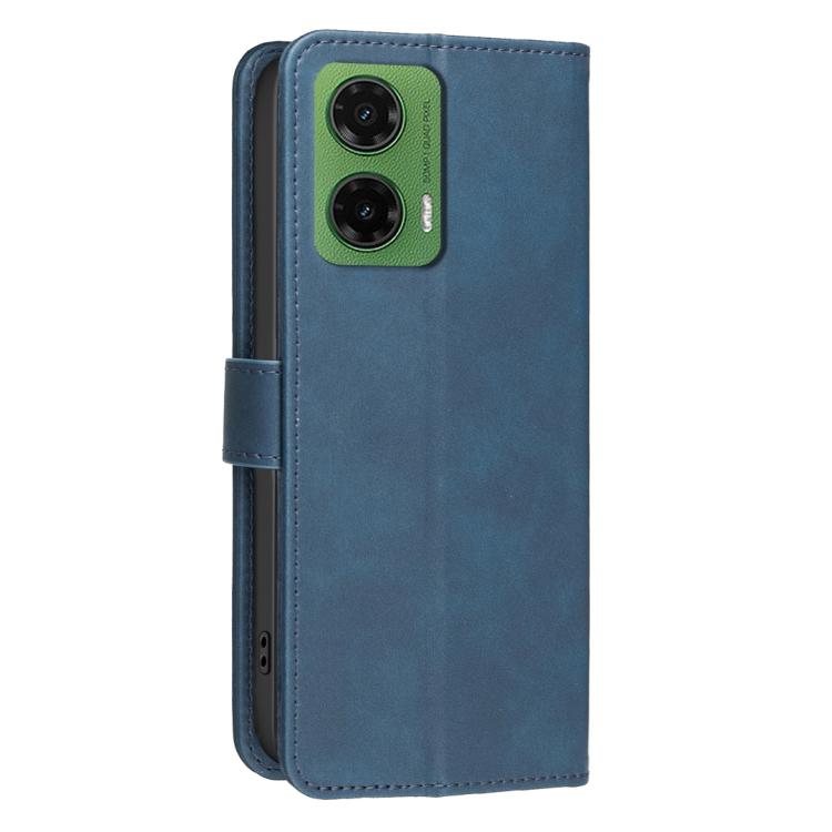 For Motorola Moto G35 Solid Color Calfskin Texture RFID Vegan Leather Phone Case