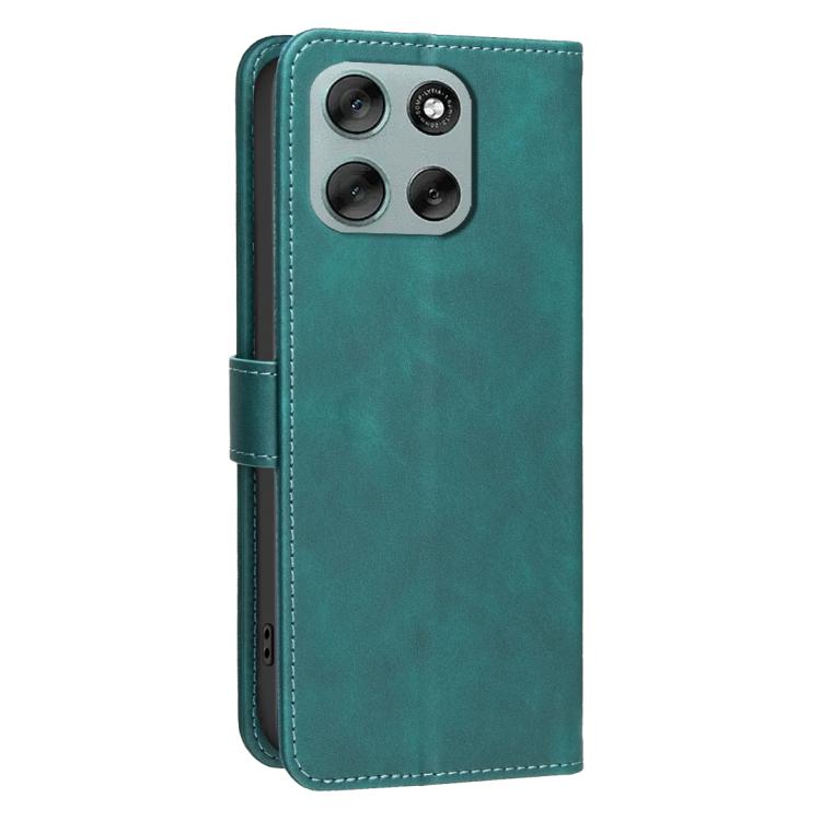 For Motorola Moto G56 5G Solid Color Calfskin Texture RFID Vegan Leather Phone Case