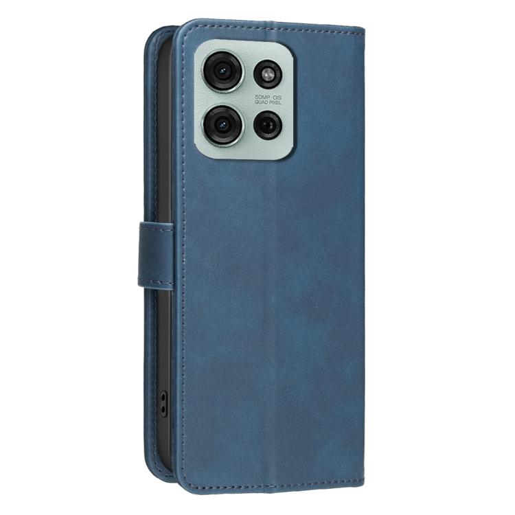 For Motorola Moto G75 5G Solid Color Calfskin Texture RFID Vegan Leather Phone Case