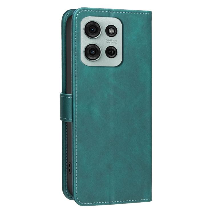For Motorola Moto G75 5G Solid Color Calfskin Texture RFID Vegan Leather Phone Case