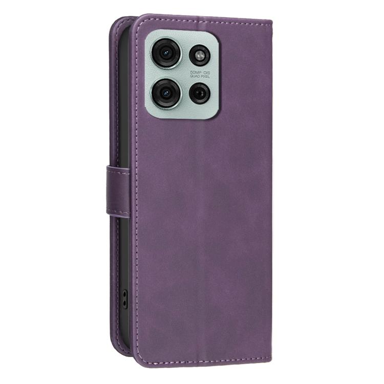 For Motorola Moto G75 5G Solid Color Calfskin Texture RFID Vegan Leather Phone Case
