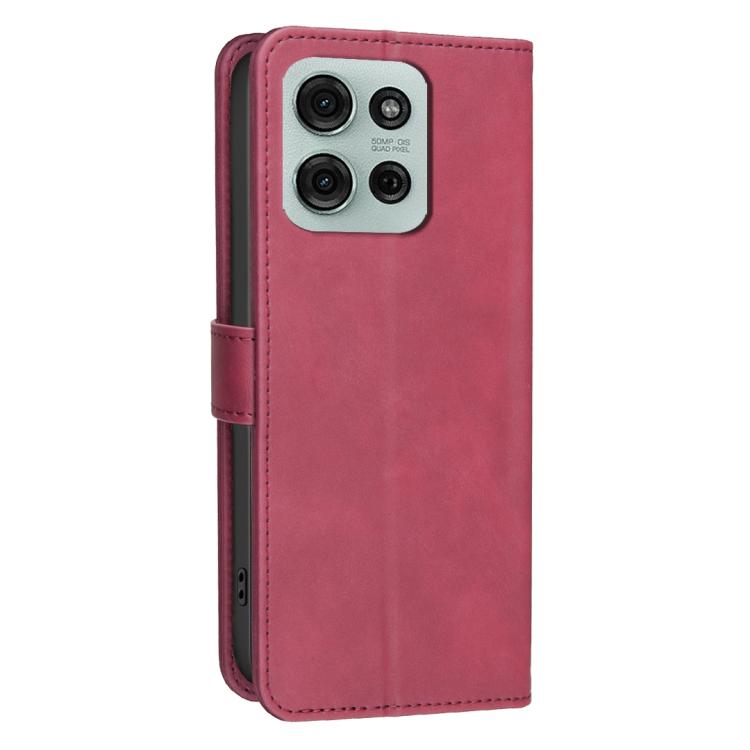 For Motorola Moto G75 5G Solid Color Calfskin Texture RFID Vegan Leather Phone Case