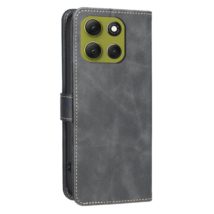For Motorola Moto G86 5G Solid Color Calfskin Texture RFID Vegan Leather Phone Case
