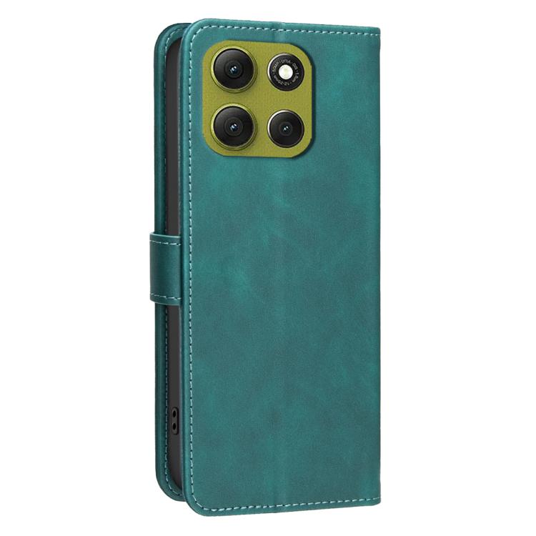 For Motorola Moto G86 5G Solid Color Calfskin Texture RFID Vegan Leather Phone Case