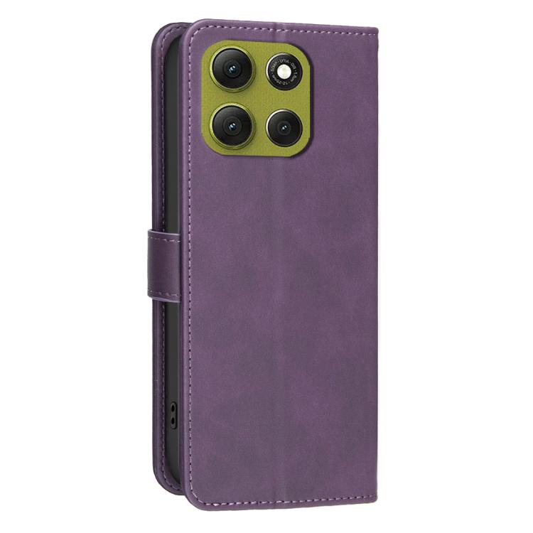 For Motorola Moto G86 5G Solid Color Calfskin Texture RFID Vegan Leather Phone Case