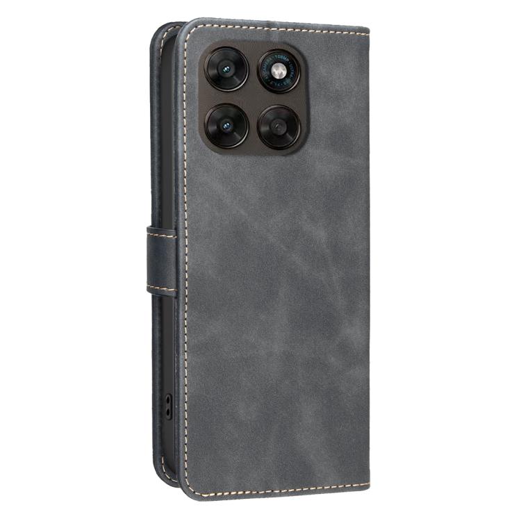 For Motorola Moto G67 5G / G77 5G Solid Color Calfskin Texture RFID Vegan Leather Phone Case