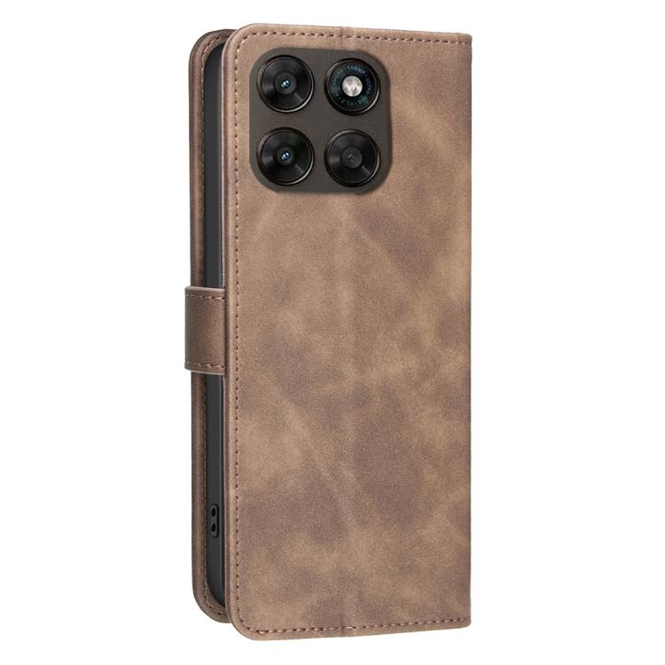 For Motorola Moto G67 5G / G77 5G Solid Color Calfskin Texture RFID Vegan Leather Phone Case