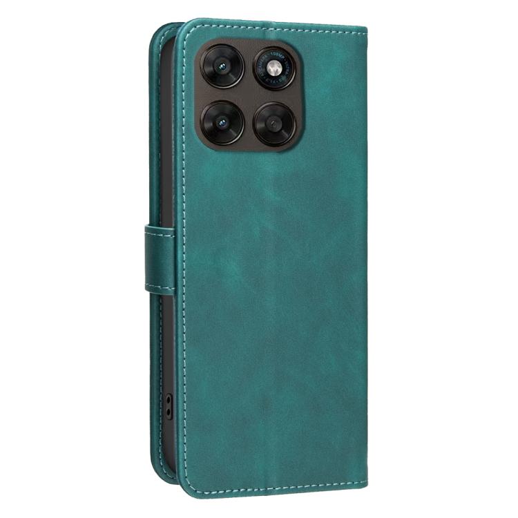 For Motorola Moto G67 5G / G77 5G Solid Color Calfskin Texture RFID Vegan Leather Phone Case