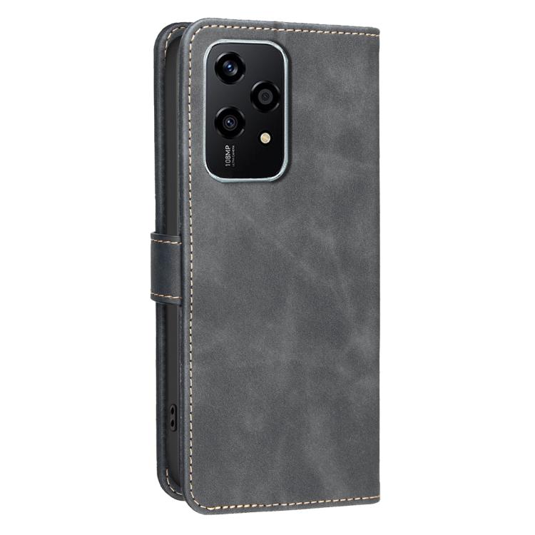 For Honor 200 Lite Global Solid Color Calfskin Texture RFID Vegan Leather Phone Case