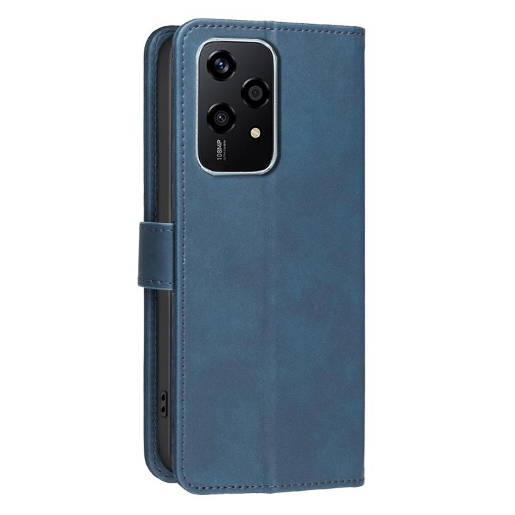 For Honor 200 Lite Global Solid Color Calfskin Texture RFID Vegan Leather Phone Case