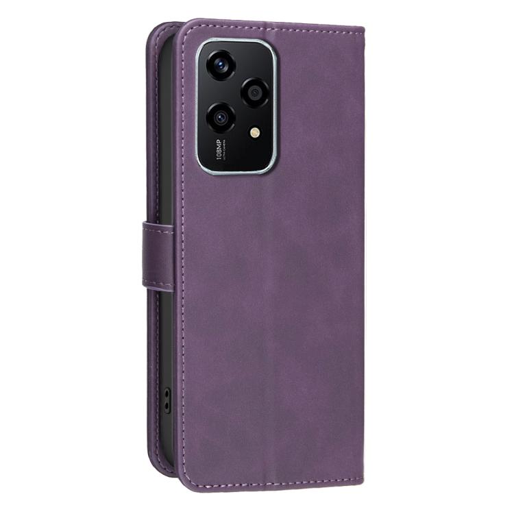 For Honor 200 Lite Global Solid Color Calfskin Texture RFID Vegan Leather Phone Case