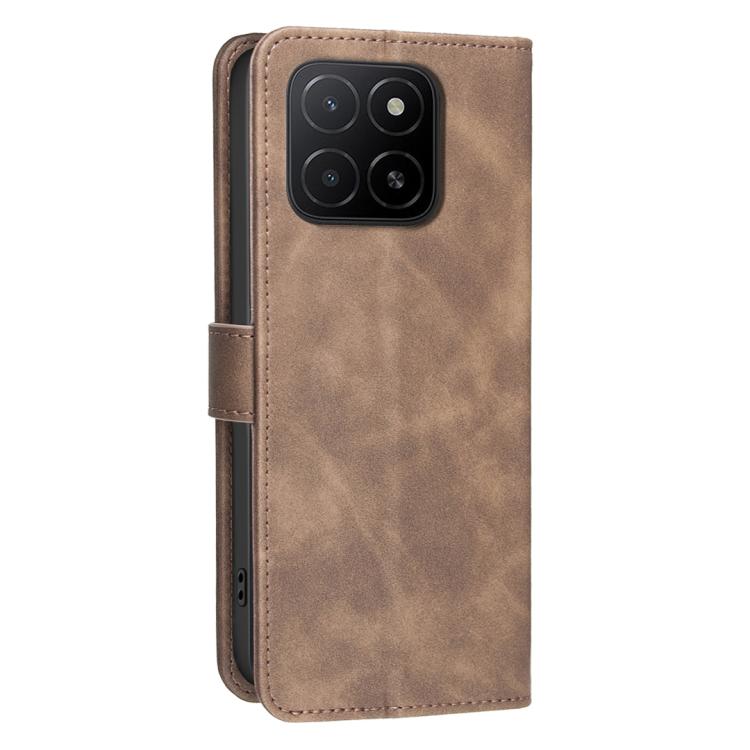 For Honor X5b / X6c Solid Color Calfskin Texture RFID Vegan Leather Phone Case