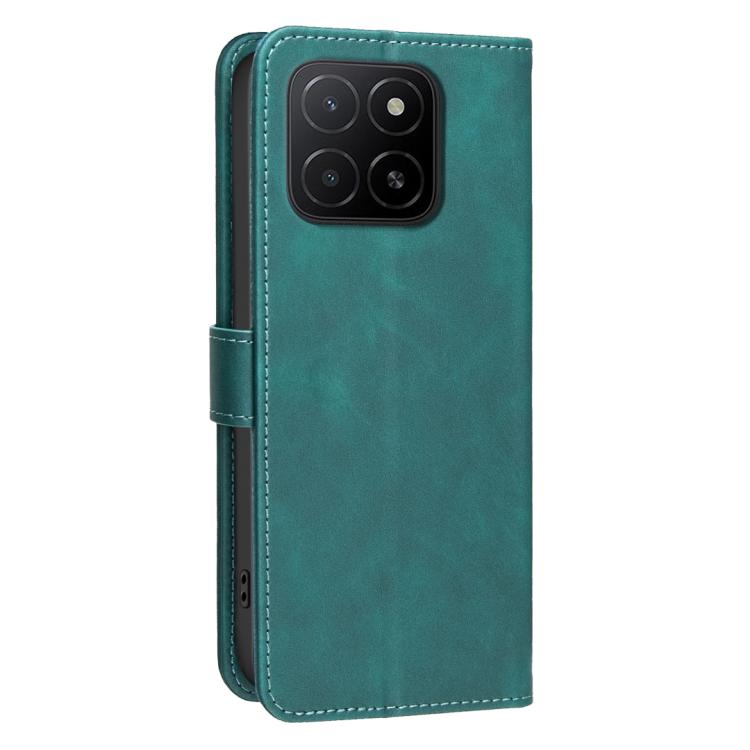 For Honor X5b / X6c Solid Color Calfskin Texture RFID Vegan Leather Phone Case