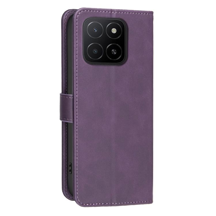 For Honor X5b / X6c Solid Color Calfskin Texture RFID Vegan Leather Phone Case