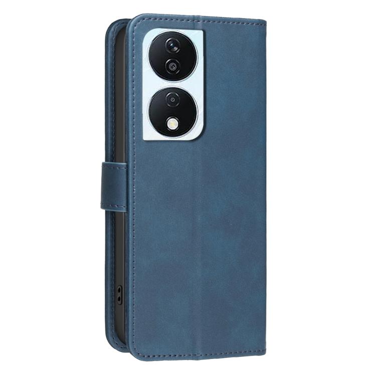 For Honor X7b Solid Color Calfskin Texture RFID Vegan Leather Phone Case