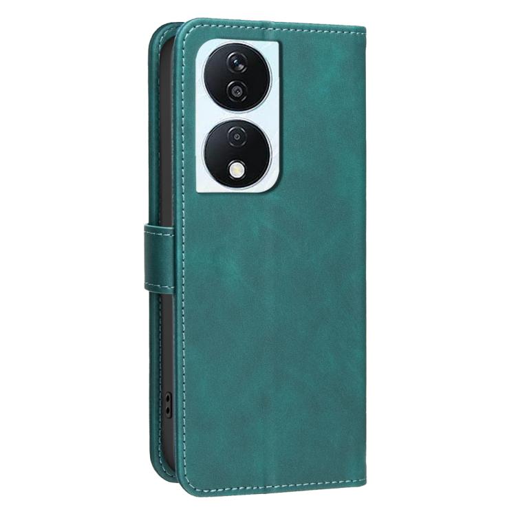 For Honor X7b Solid Color Calfskin Texture RFID Vegan Leather Phone Case