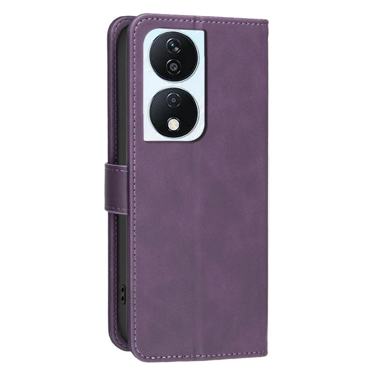 For Honor X7b Solid Color Calfskin Texture RFID Vegan Leather Phone Case