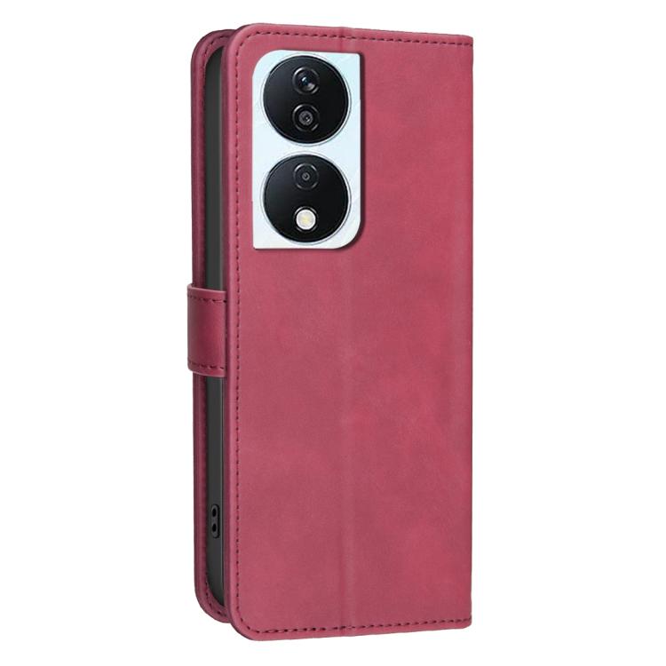 For Honor X7b Solid Color Calfskin Texture RFID Vegan Leather Phone Case