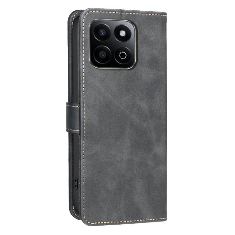For Honor X7c / 200 Smart 5G Solid Color Calfskin Texture RFID Vegan Leather Phone Case