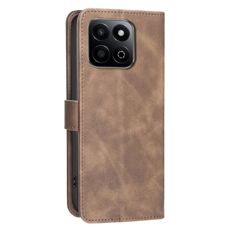 For Honor X7c / 200 Smart 5G Solid Color Calfskin Texture RFID Vegan Leather Phone Case