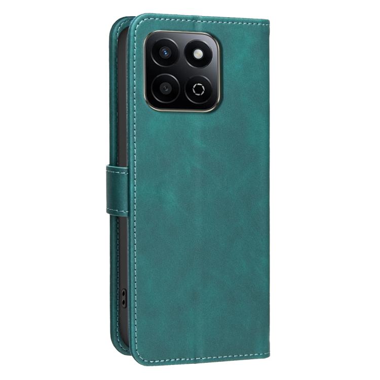 For Honor X7c / 200 Smart 5G Solid Color Calfskin Texture RFID Vegan Leather Phone Case