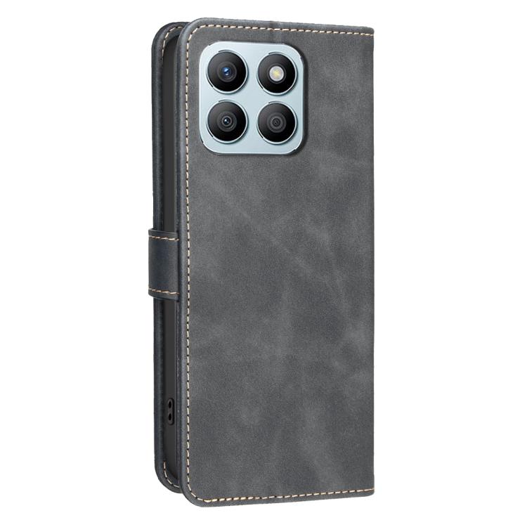 For Honor X8b Solid Color Calfskin Texture RFID Vegan Leather Phone Case