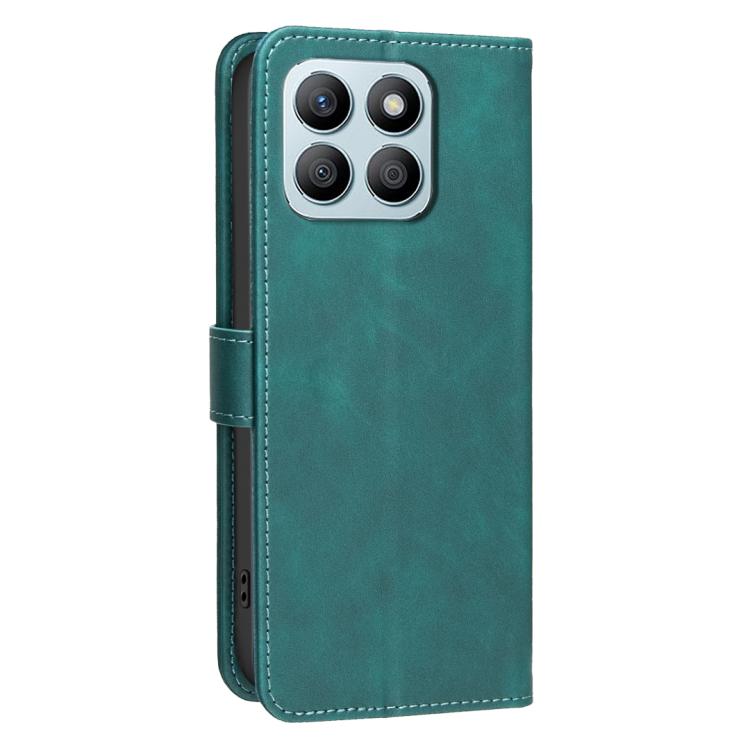 For Honor X8b Solid Color Calfskin Texture RFID Vegan Leather Phone Case