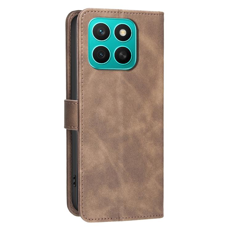 For Honor X8c Solid Color Calfskin Texture RFID Vegan Leather Phone Case