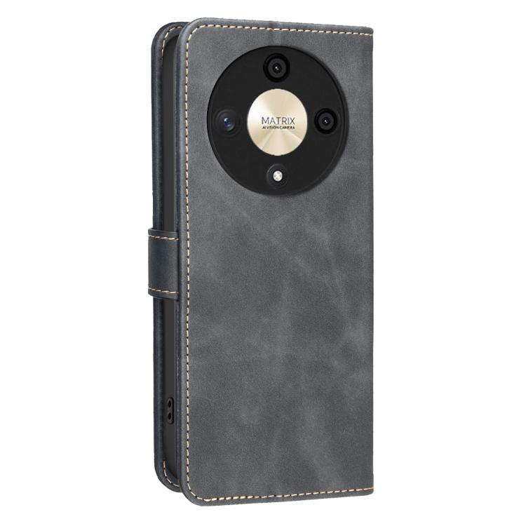 For Honor X9b / Magic6 Lite Solid Color Calfskin Texture RFID Vegan Leather Phone Case