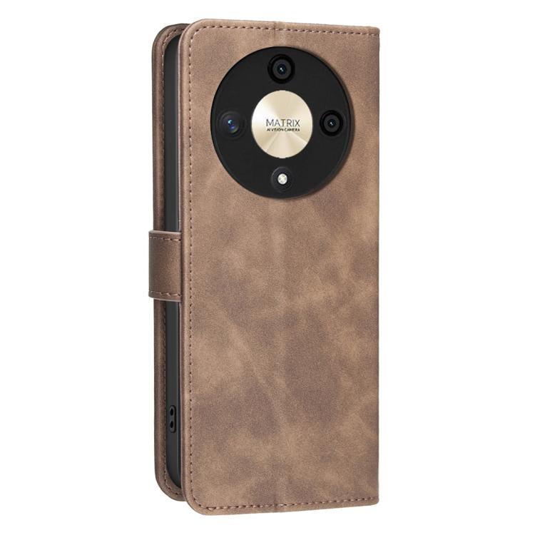 For Honor X9b / Magic6 Lite Solid Color Calfskin Texture RFID Vegan Leather Phone Case