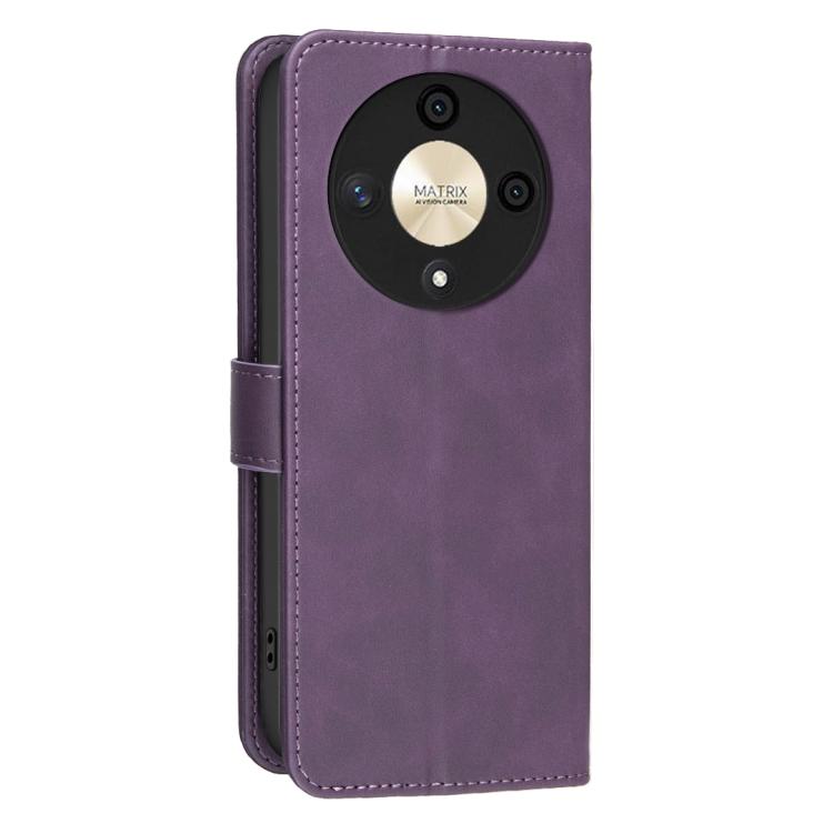For Honor X9b / Magic6 Lite Solid Color Calfskin Texture RFID Vegan Leather Phone Case