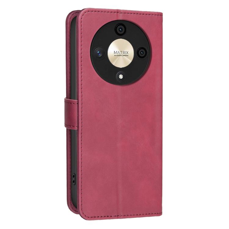 For Honor X9b / Magic6 Lite Solid Color Calfskin Texture RFID Vegan Leather Phone Case