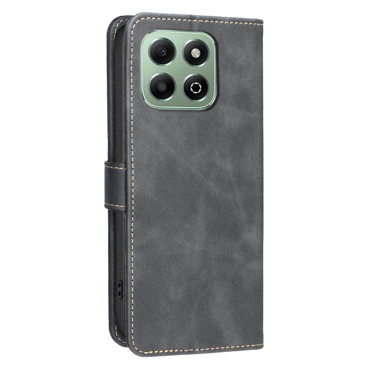 For Honor X6b Solid Color Calfskin Texture RFID Vegan Leather Phone Case
