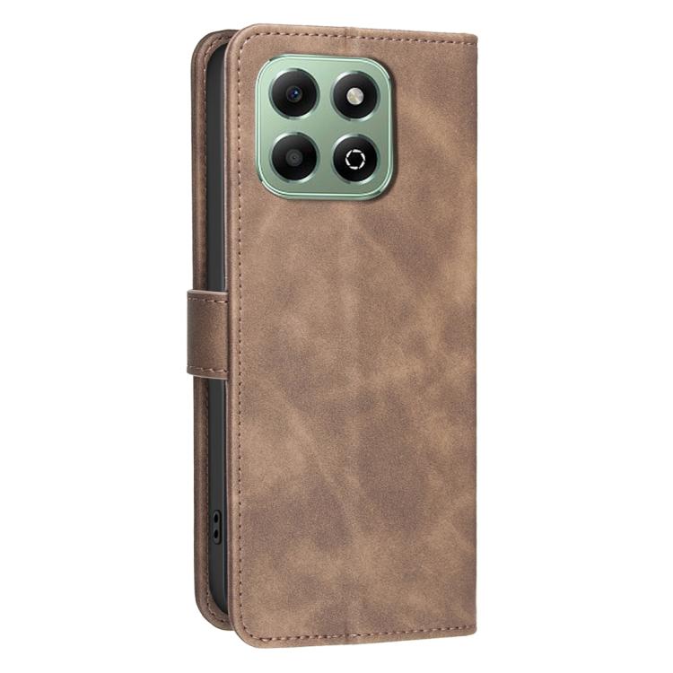 For Honor X6b Solid Color Calfskin Texture RFID Vegan Leather Phone Case